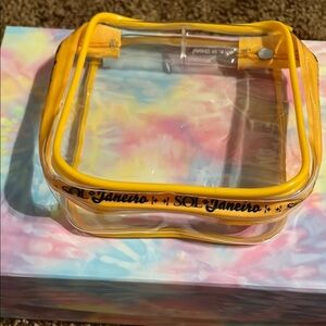 Sol de Janeiro Transparent Bag with Bright Yellow Edging